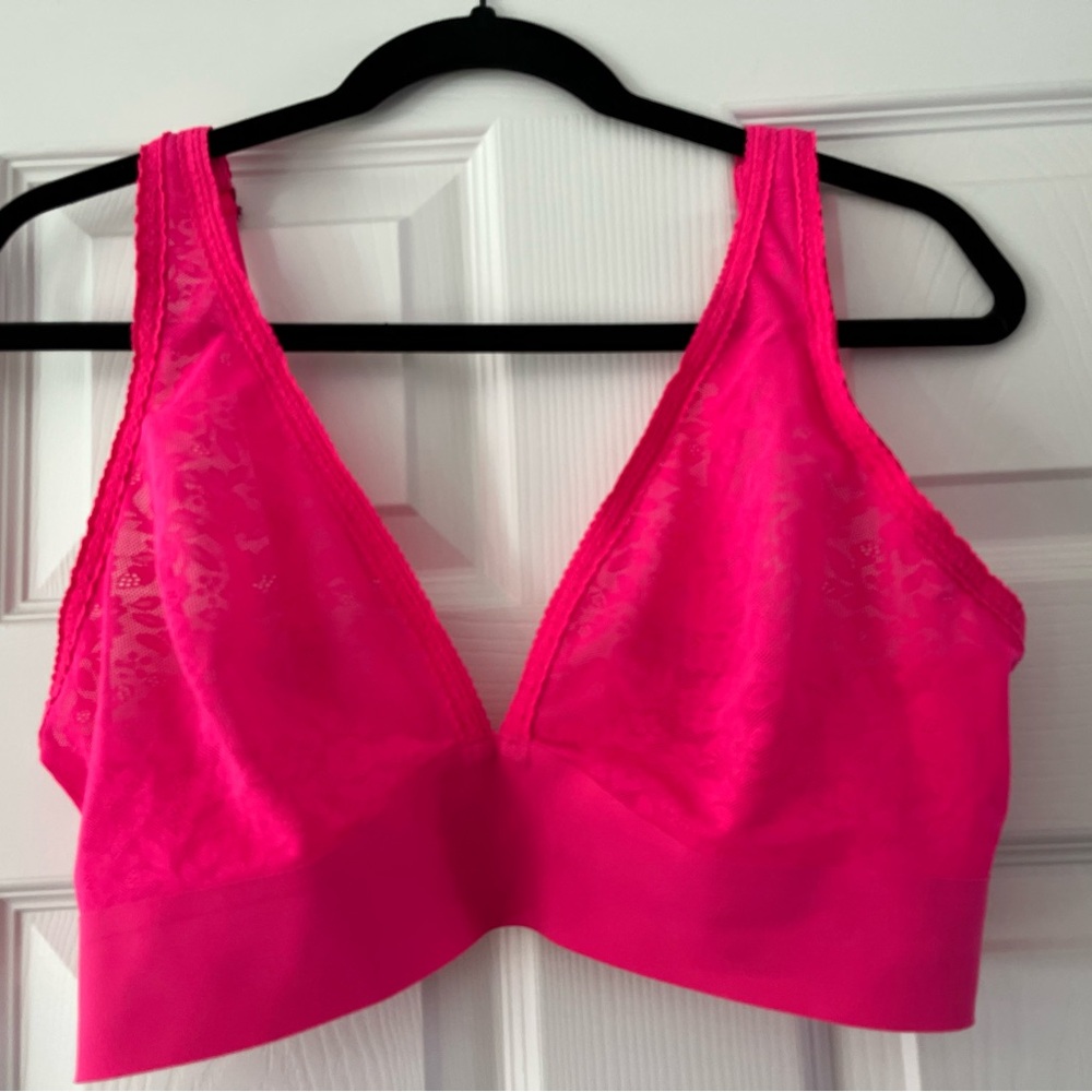 AERIE SMOOTHEZ Women's Pink Lace Bralette XL